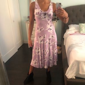 Lavender purple jersey midi dress